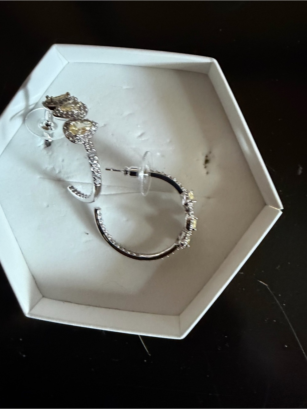 Lemon on Rhodium OG Hoops - Picture 4 of 4